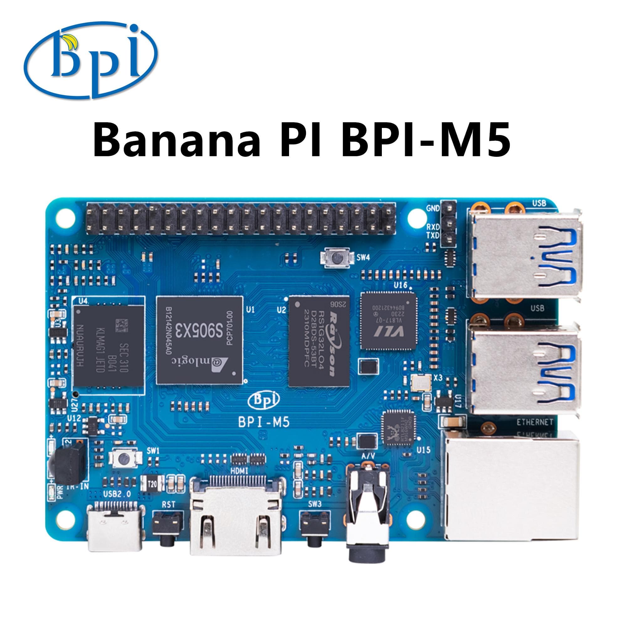 Banaan PI BPI-M5 Amlogic S905X3 Quad Core ARM Mali G31 4GB LPDDR4 RAM 16GB eMMC Flash Ondersteuning Linux Ubuntu Debian Single Board