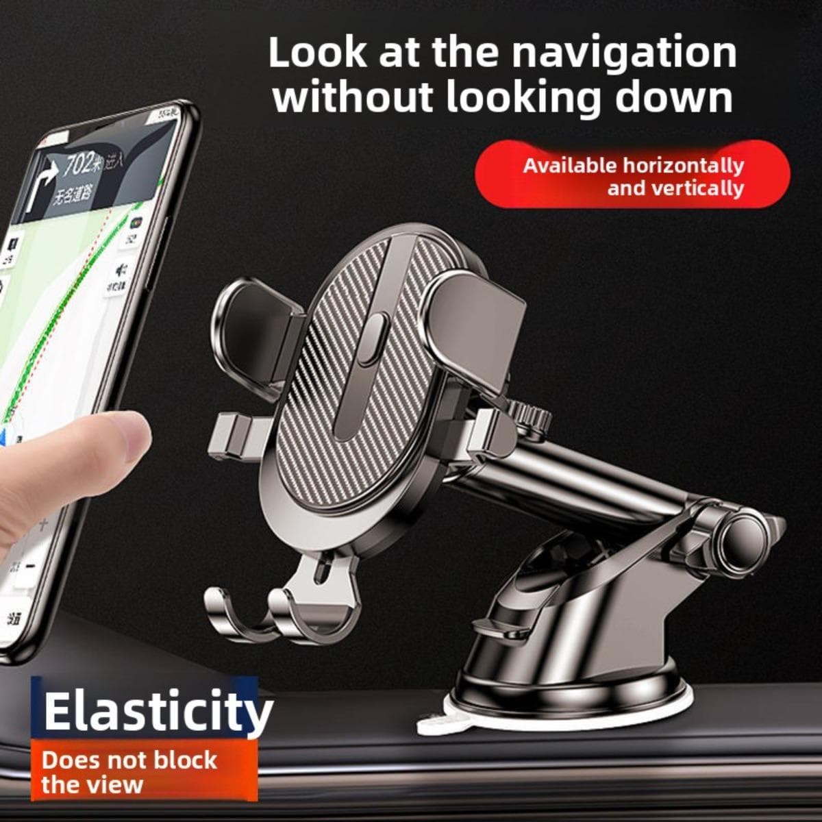 Universele Dashboard Zuignap Telefoonhouder - Multifunctioneel, Telescopisch en Roterend met Auto-Lock Functie voor Veilige Navigatie, Auto Accessoire