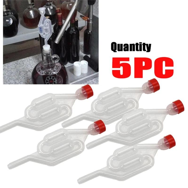 5 Stuks S-Vorm Watersloten ,Homebrew Bubbel Waterslot Carboys Stop & Fermenteer Afsluitventiel met Voedselveilige Tules Wijn Maken