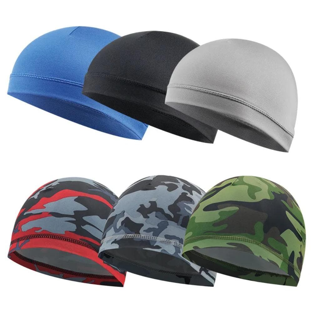 Snel drogende helm fietsmuts anti-UV anti-zweet sportmuts motorfiets fiets rijden fietsmuts unisex binnenmuts buiten zwart