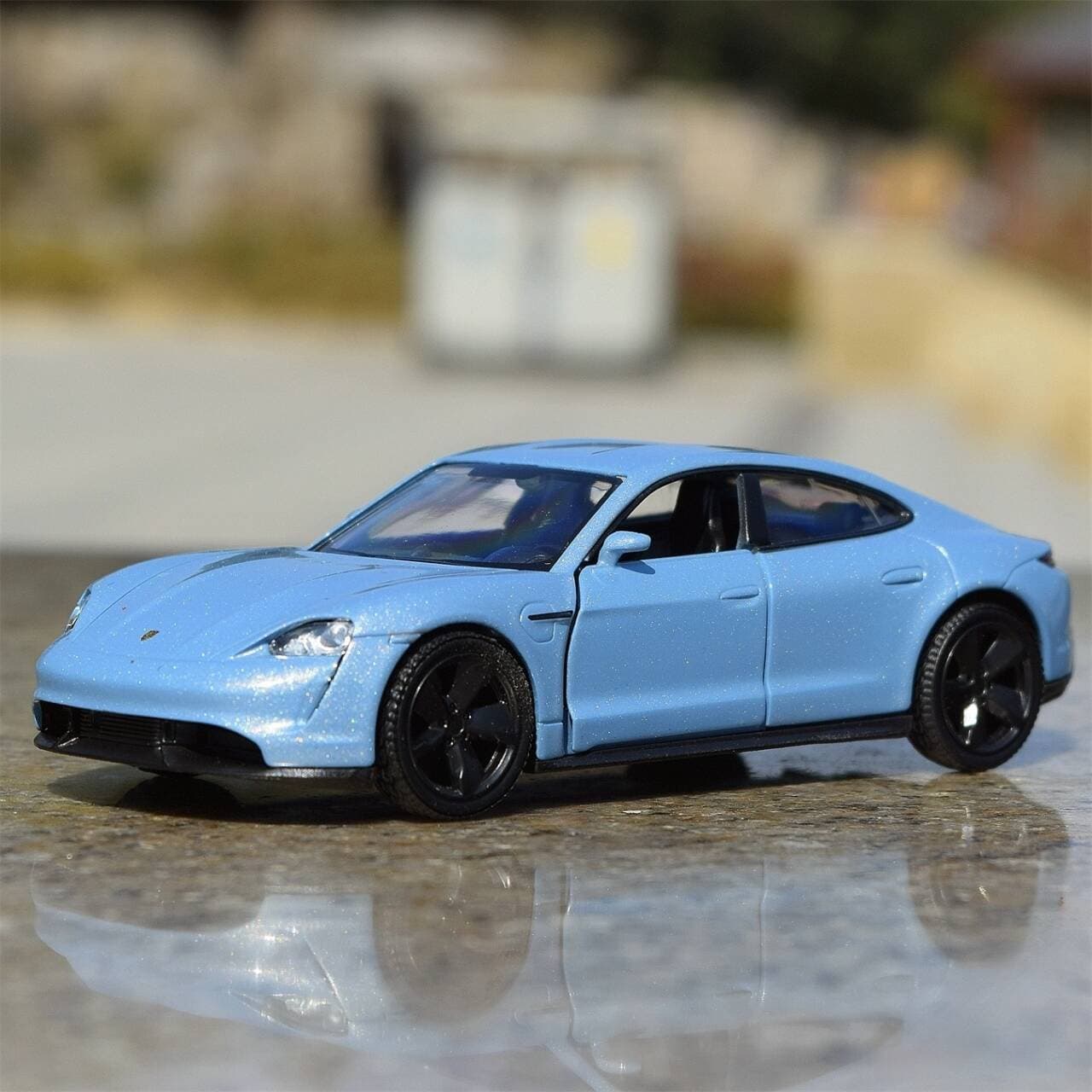 Porsche Taycan Turbo S 5 Inch Metalen Auto Simulatie Exquise Gegoten & Speelgoedvoertuig RMZ city 1:36 Legering Model Verjaardagscadeaus