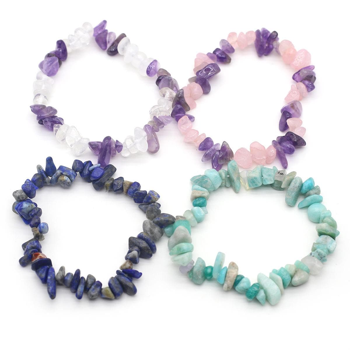 1Pc Lot Natuurlijke Stenen Armband Onregelmatige Kristal Amethist Agaat Fluoriet Blauwe Turquoise Opaal Armbanden voor Dames Heren Sieraden 19 Cm