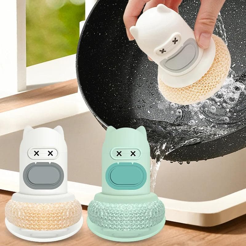Keuken Afwasborstel Kom Schoonmaakborstel Zeepdispenser Vloeibaar Pot Borstel Vaatwasser Borstel Gemak Kleine Gereedschappen Accessoires groen