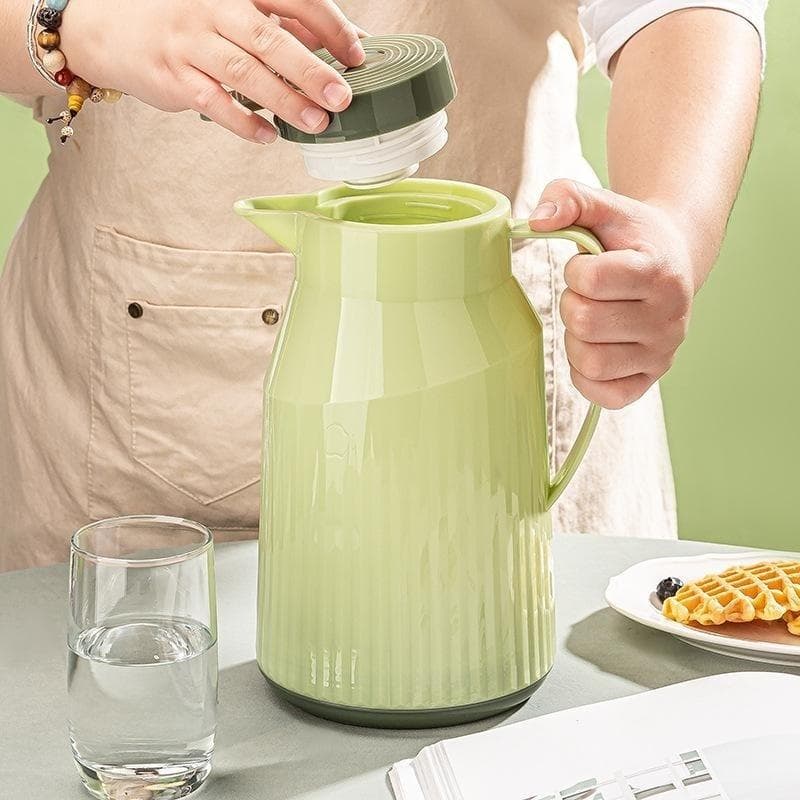 Glazen thermoskan dubbellaags ketel huishoudelijk 1L grote capaciteit warmwaterfles binnenkant vacuüm thermosfles warmhouder koffieketel
