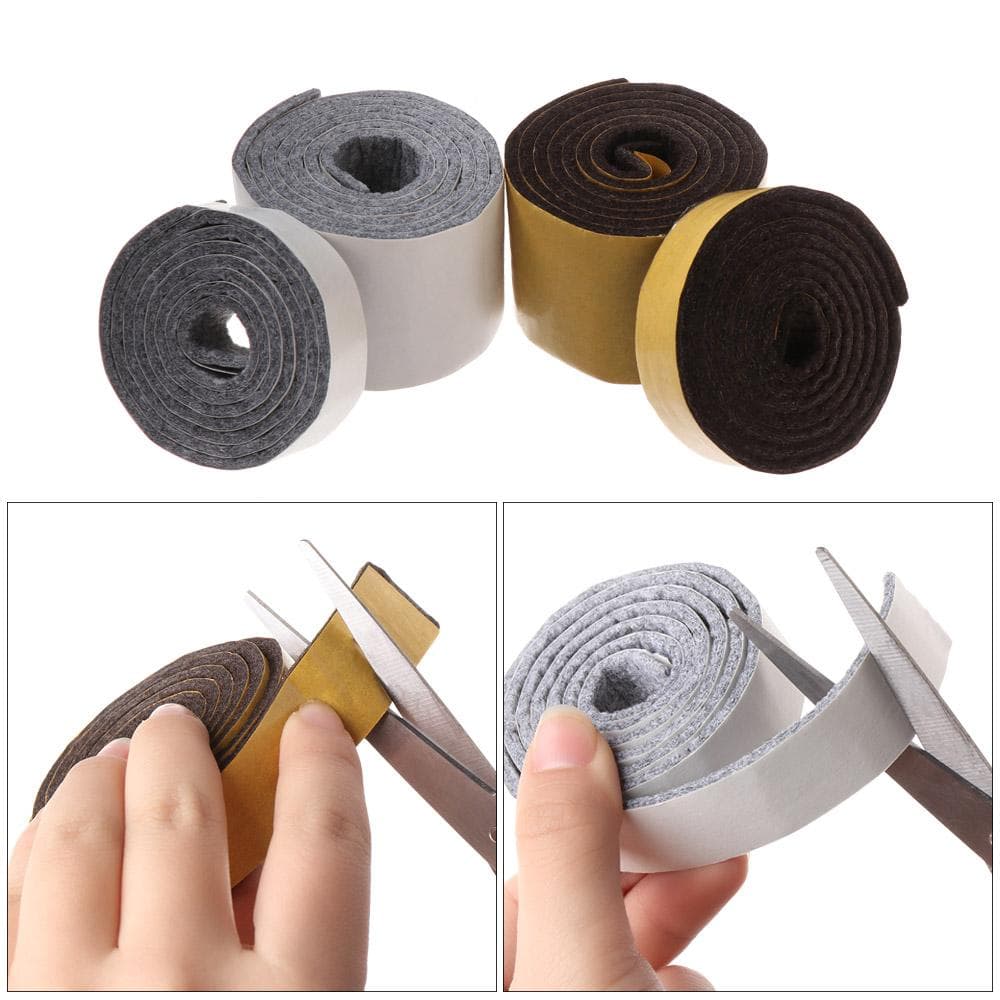 1 Rol 100cm Zelfklevend Vilt Meubelpoot Pad Antislip Mat Vloerbeschermer Slijtvast Tafel Stoelpoot Bumper Sticker Pad grijs