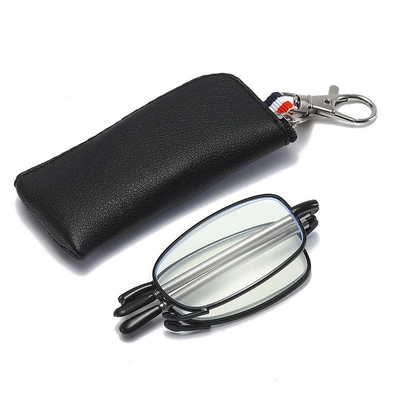 Sleutelhanger Leesbril Met Etui Antivermoeidheidsbrillendoos Draagbare opvouwbare presbyope brillenset cm zwart