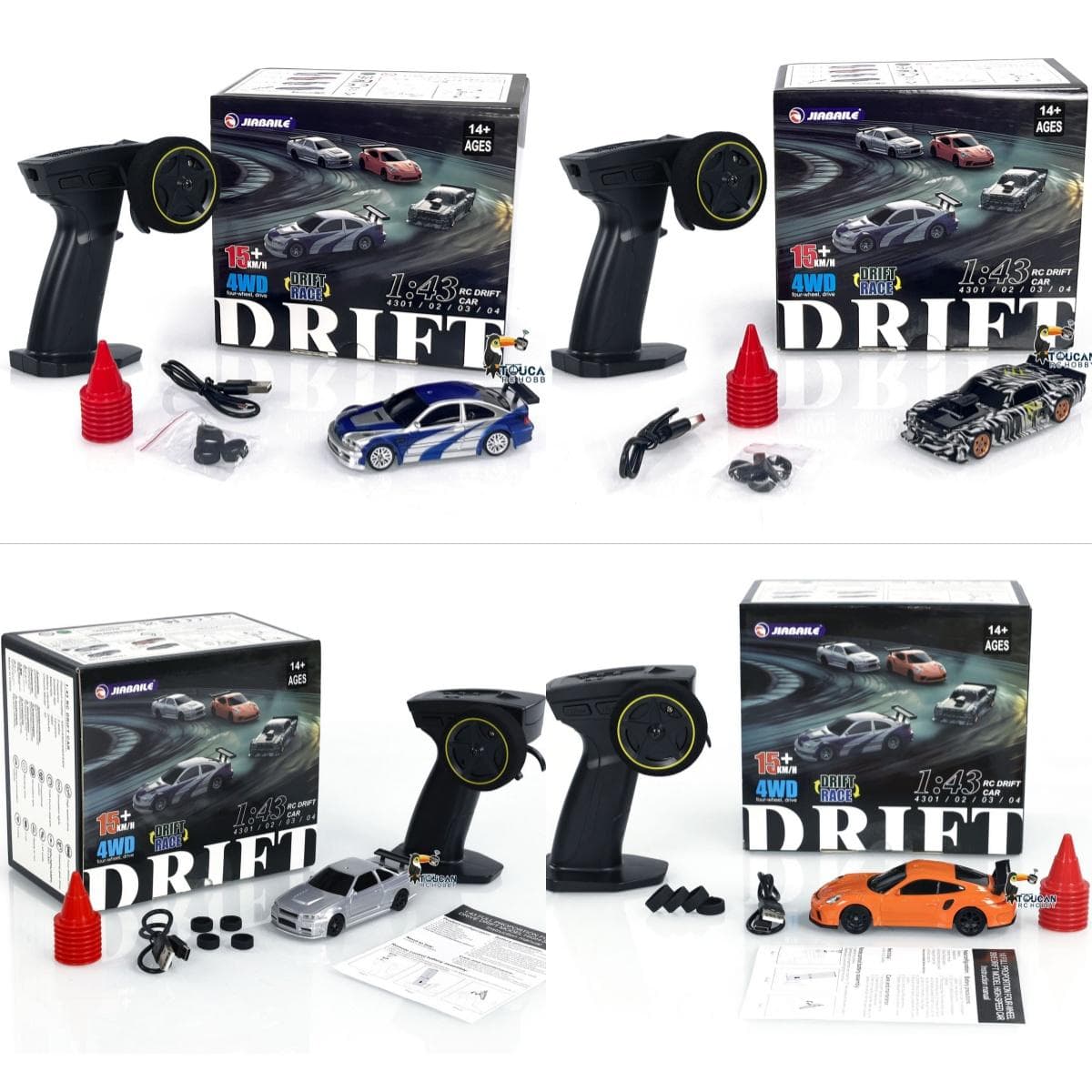 Cadeaus Buitenspeelgoed 1/43 RC Driftauto Mini RC Raceauto's 2.4G Afstandsbediening 4WD Hoge Snelheid Motorvoertuig Model voor Jongens