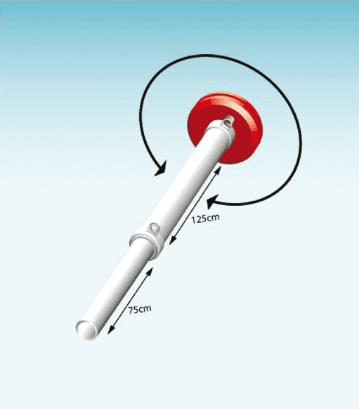 Roll over vlaggenstok - Kleur: Witte knop