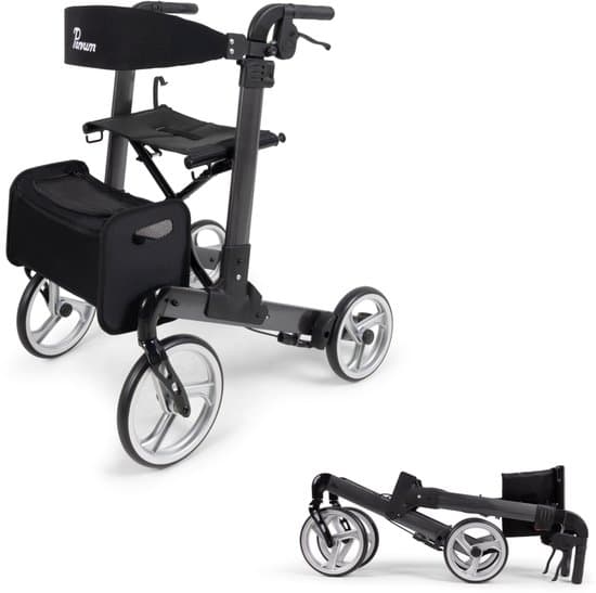 Parvum Luxo Medium Rollator- Luxe dubbel opvouwbare rollator (6,9kg)-Antracite