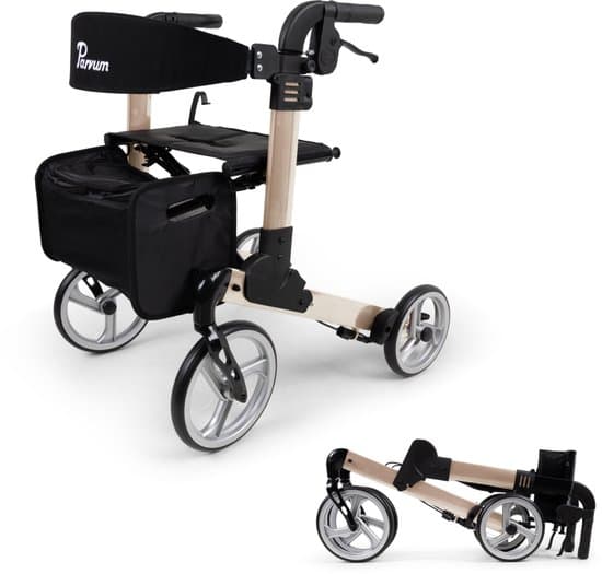 Parvum Luxo Small Rollator- Luxe dubbel opvouwbare rollator (6,9kg)-Champagne