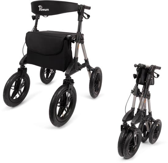Parvum Rebel Rollator met luchtbanden-Grey