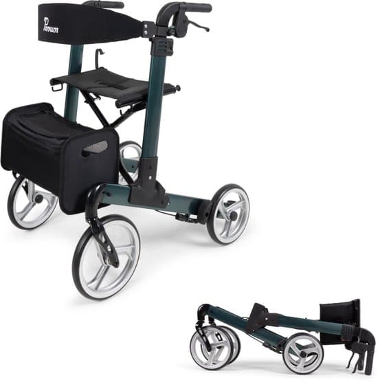 Parvum Luxo Small Rollator- Luxe dubbel opvouwbare rollator (6,9kg)-Petrol