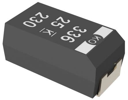 KEMET 100 μF Surface Polymer Capacitor, 25V dc