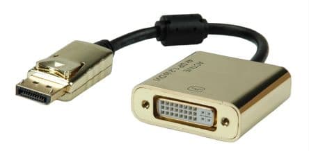 Roline 1 port Mini DisplayPort to DVI Adapter 150 mm Length 4096 x 2160 pixel Maximum Resolution