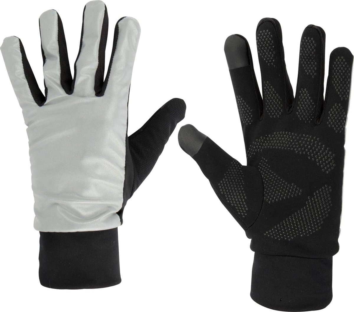 Avento sporthandschoenen - reflecterend - winddicht - grijs/zwart - maat m/l
