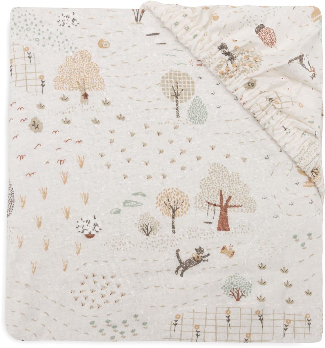 Jollein hoeslaken ledikant - 60x120cm - jersey - tiny park