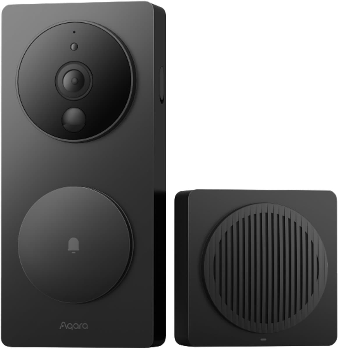 AQara smart video doorbell g4 - compatibel met homekit - ai gezichtsherkenning - incl. indoor chime - werkt op batterij & bedraad