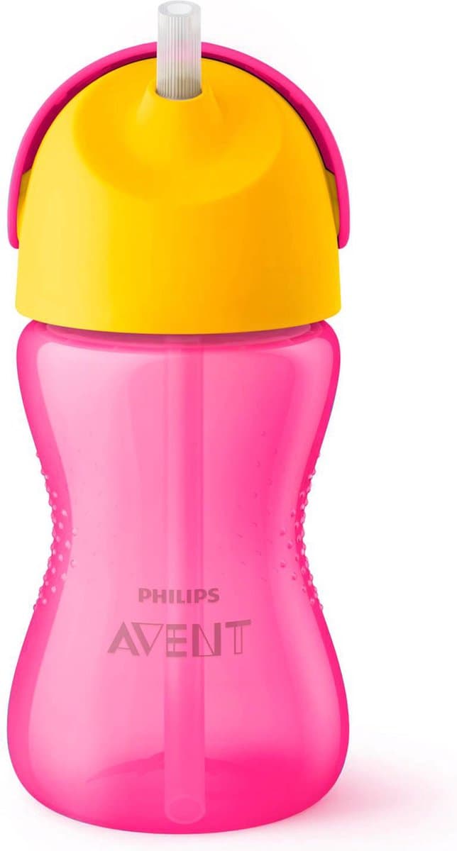 Philips Avent drinkbeker met rietje - 12+ maanden - 300 ml - roze/geel - scf798/02