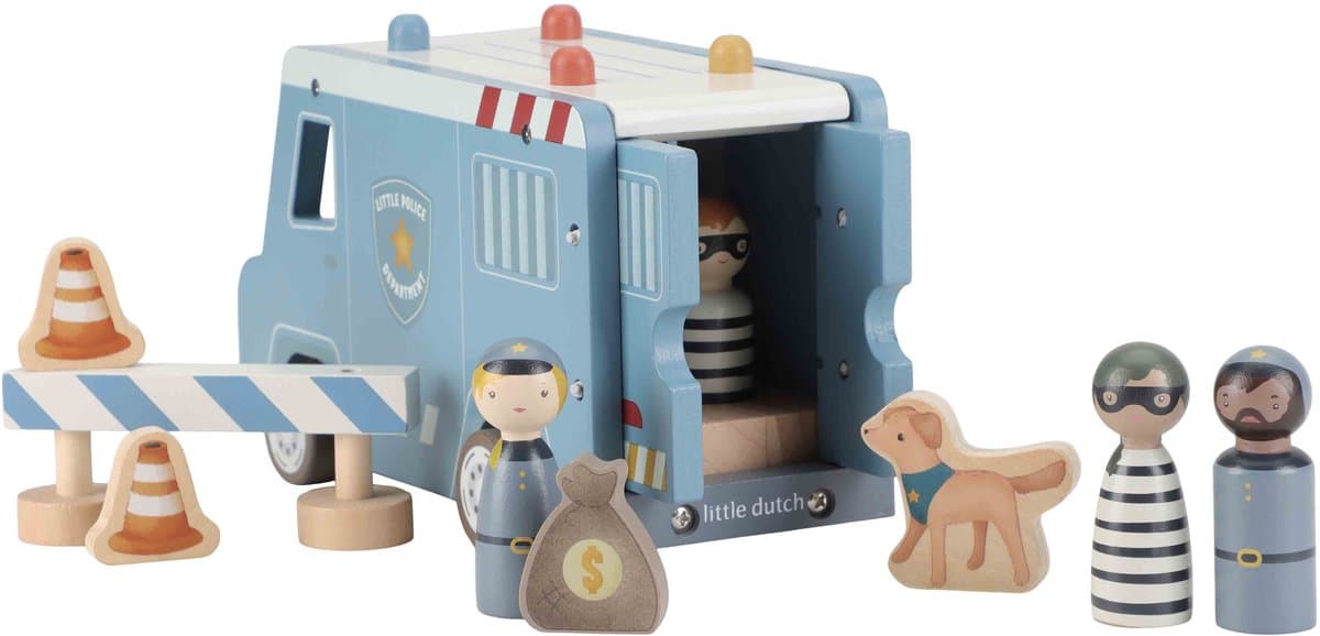 Little Dutch houten politiebus fsc - speelgoedvoertuig politie.