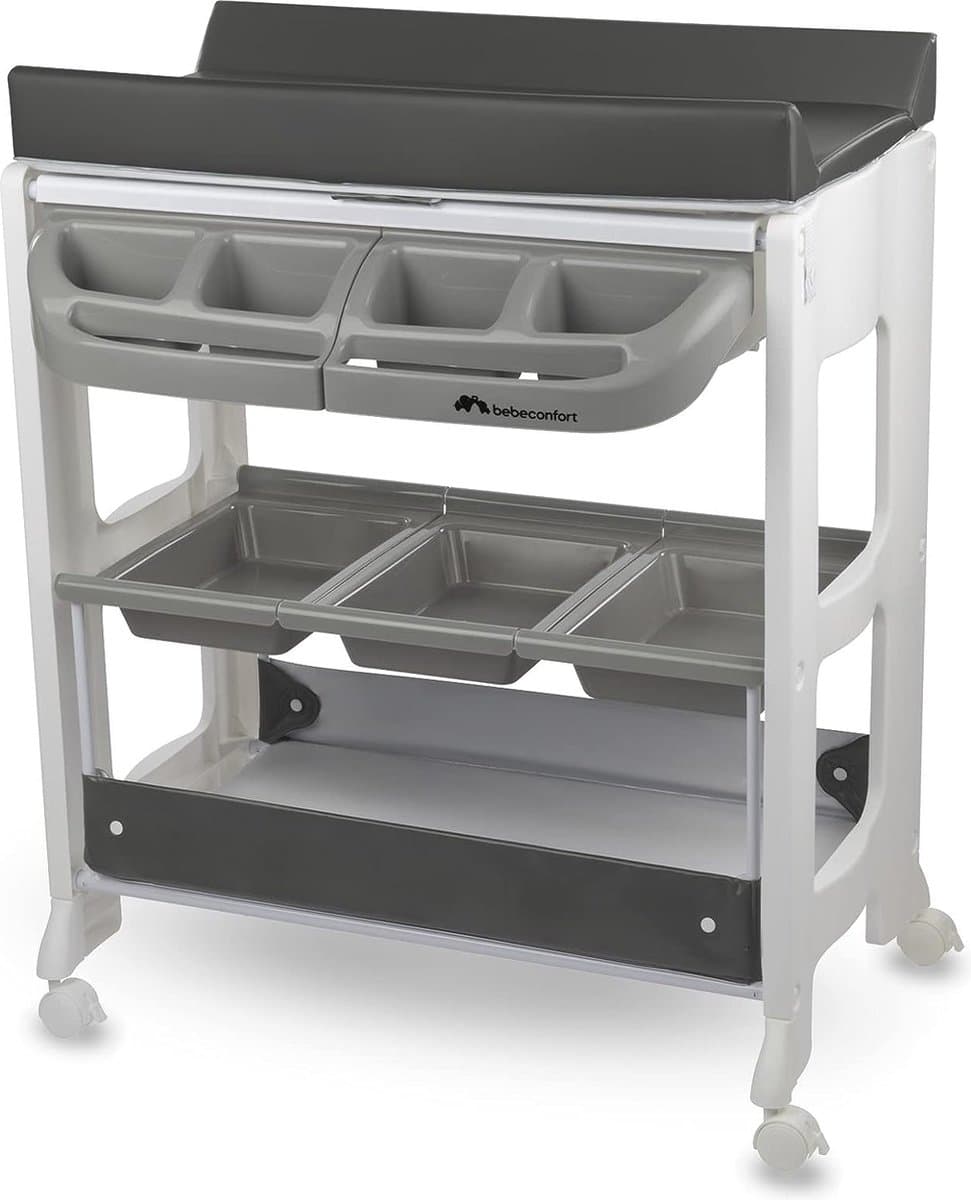 Bebeconfort dolphy, bad- en verschoningsunit, mobiele 2-in-1-unit, vanaf de geboorte tot 12 maanden, 0-11 kg, grey mist