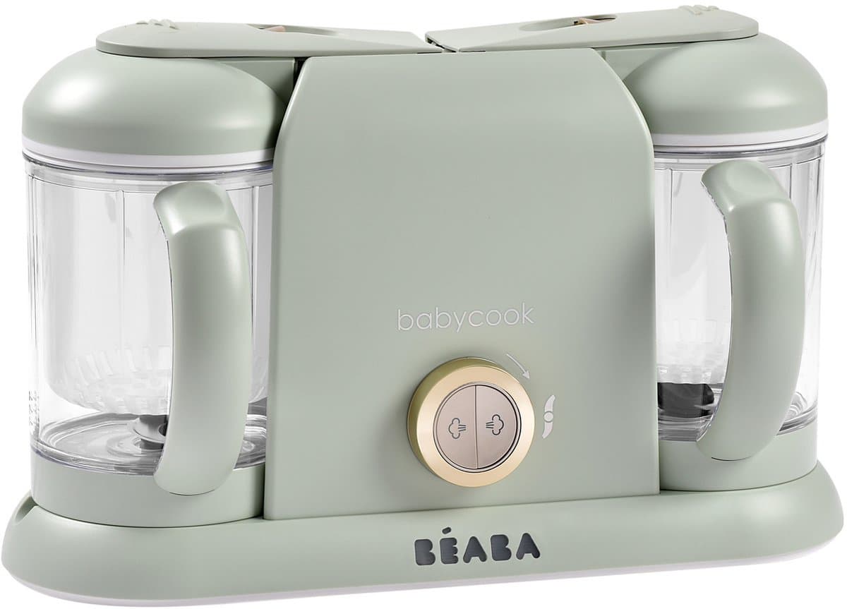 Béaba babycook® duo - 4-in-1 babyfoodprocessor - xxl capaciteit - stomen, mixen, ontdooien & verwarmen - 2200 ml - misty green