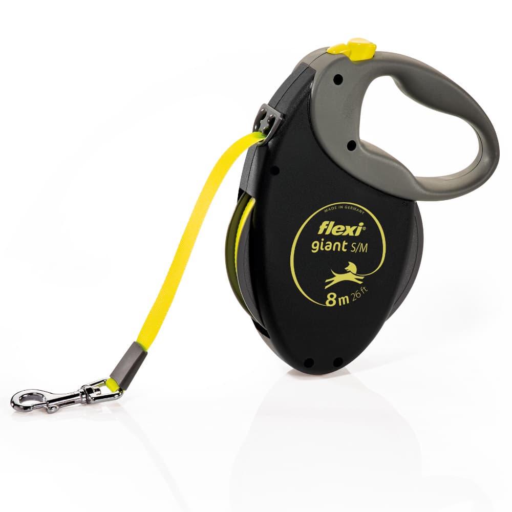 flexi leiband giant M 8m zwart/neon geel hond