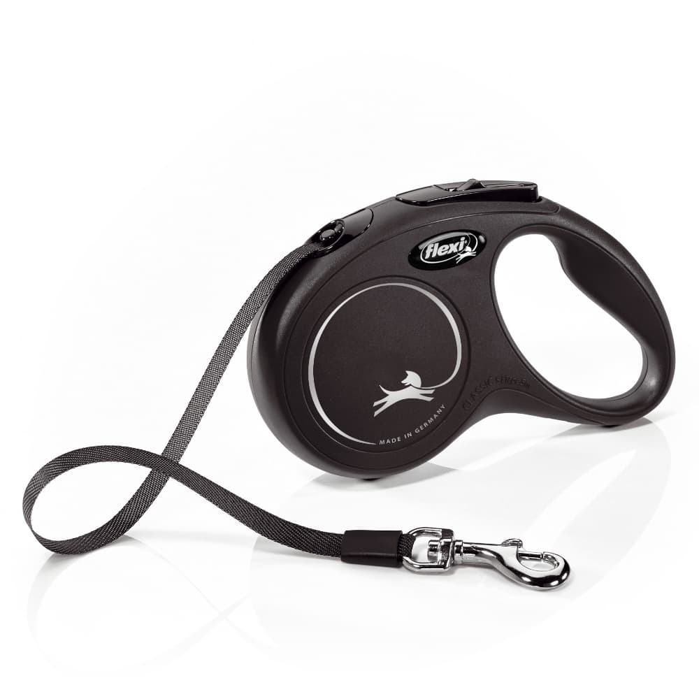 flexi New Classic Rollijn S zwart, 5m Hond