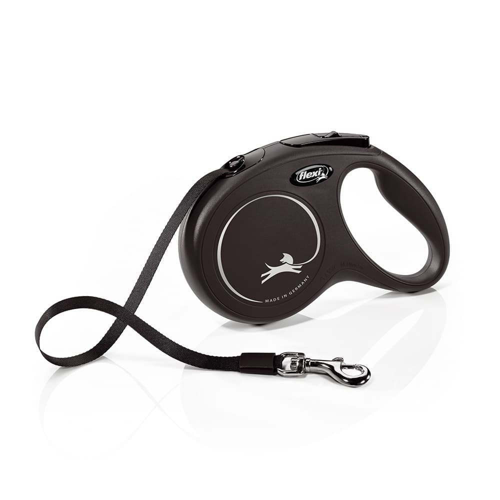 flexi Classic harnasdraad zwart, maat 5m M: tot 25kg hond