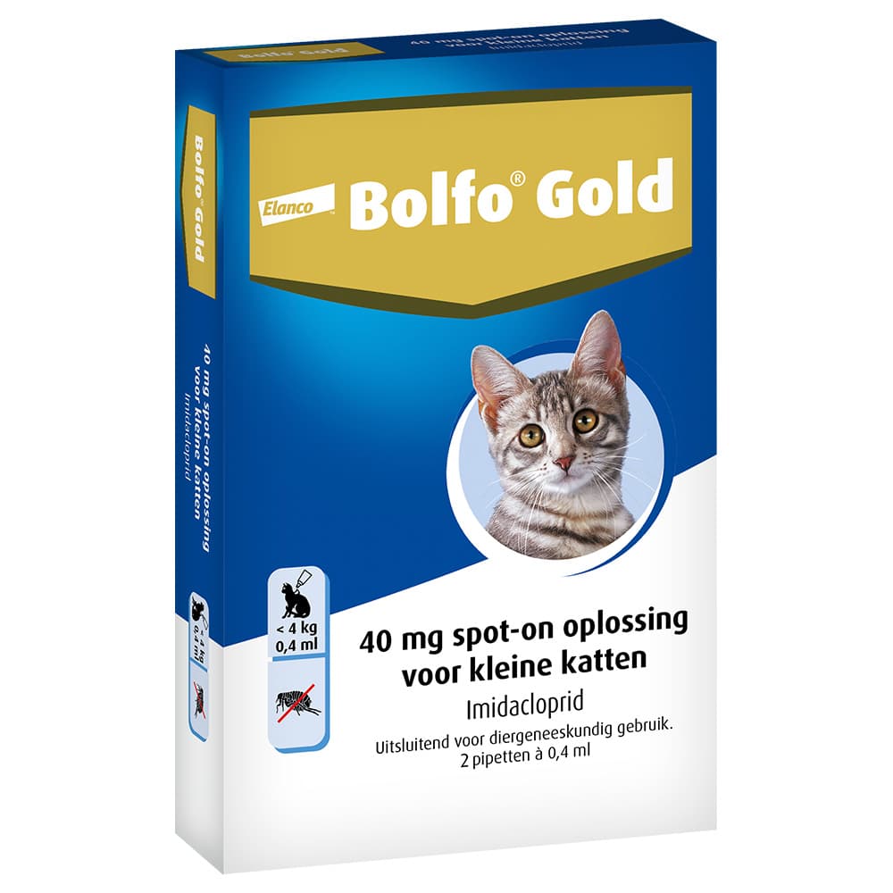 Bolfo Gold 40 voor Katten tot 4kg 2 pipetten