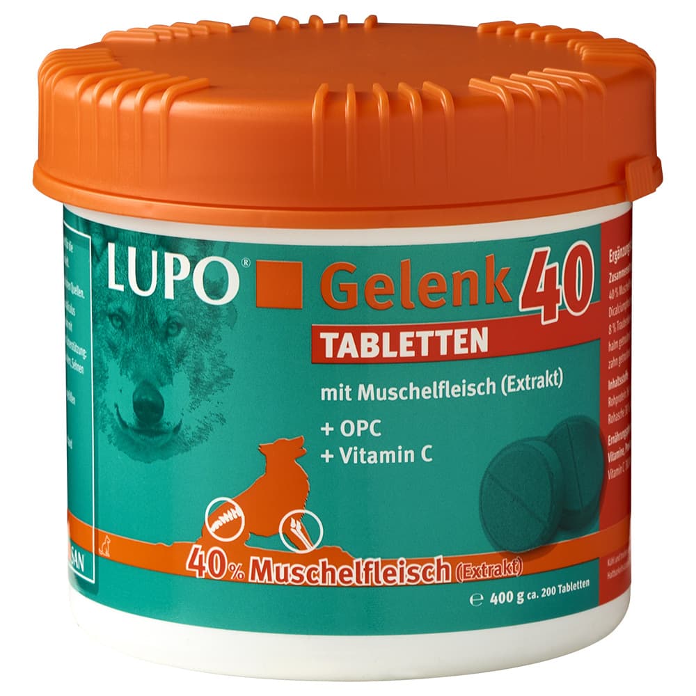 2x400g (ca 400 tabletten) LUPO Gewricht 40 Supplement voor Honden