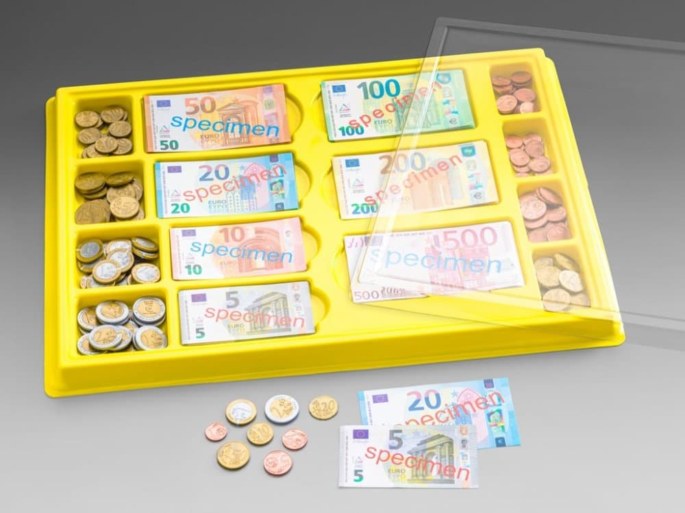 Wissner Plastic Kassa met Euro Bankbiljetten en Munten