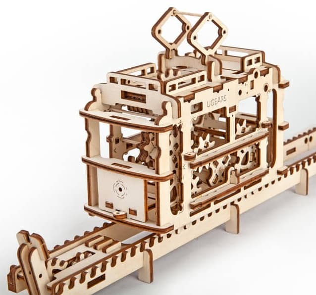 Ugears 3D houten mechanische puzzel Kabelbaan met rails