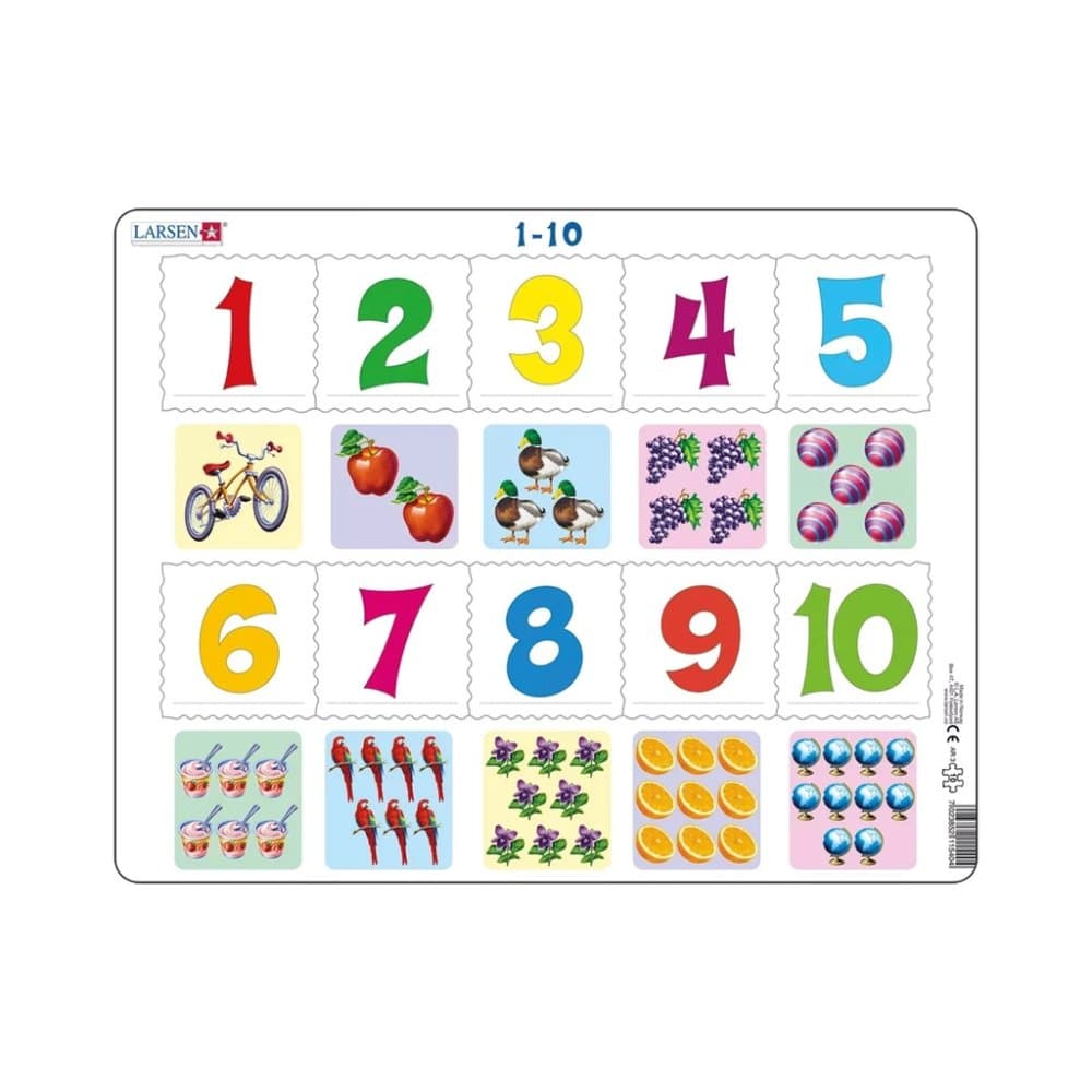 Larsen Educatieve Puzzel Cijfers 1-10 10 stukjes