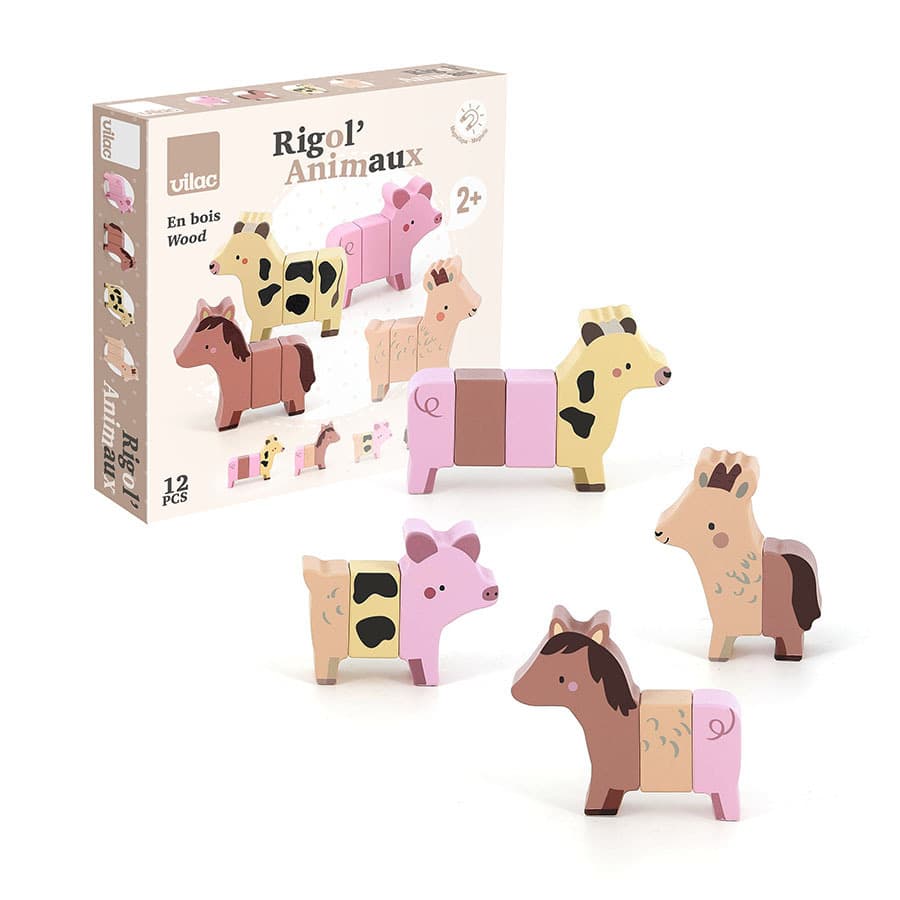 Vilac Houten Magnetische Puzzel Grappige Boerderijdieren