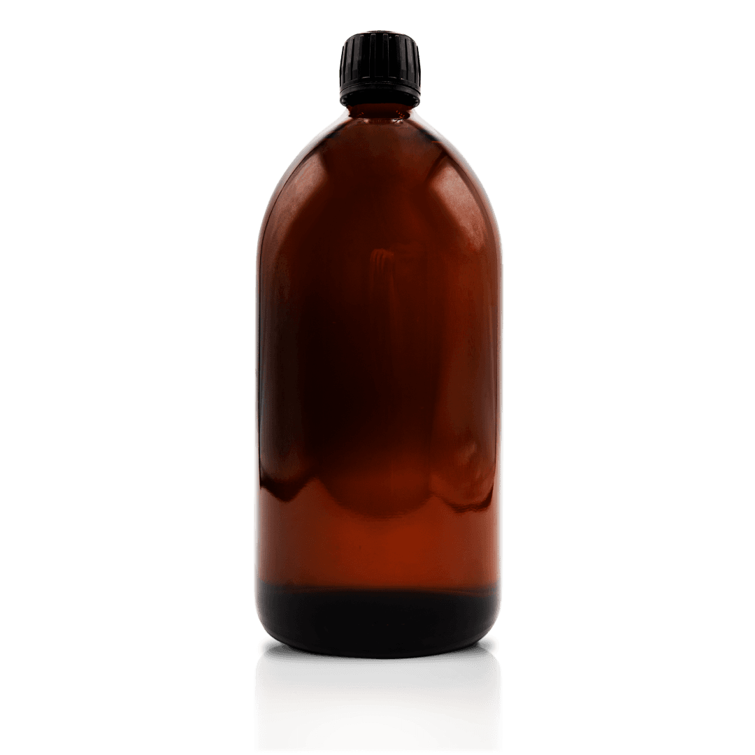 Grote bruine fles met zwarte dop (1000ml)