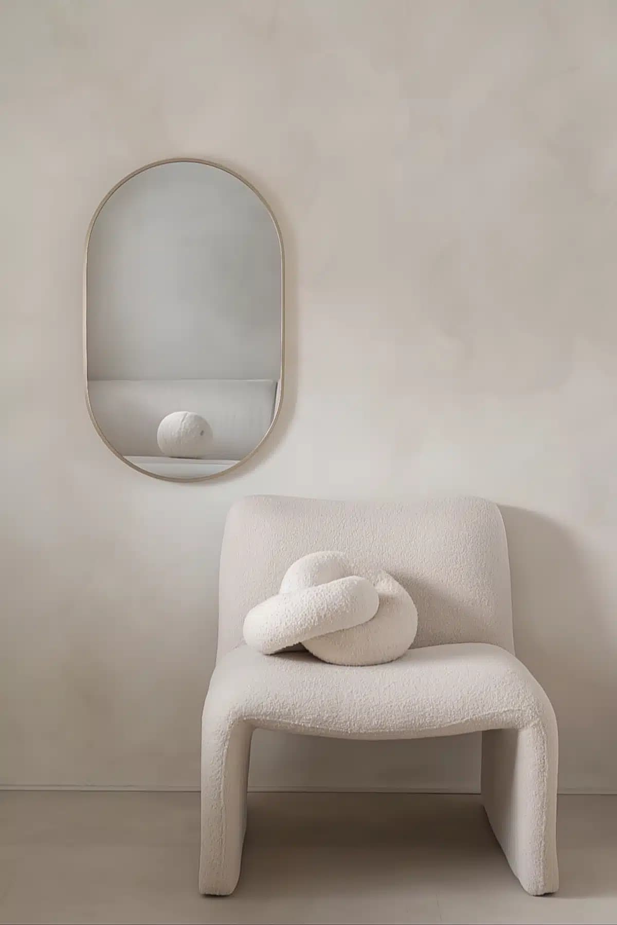 Ovale spiegel 80×50 cm - Greige