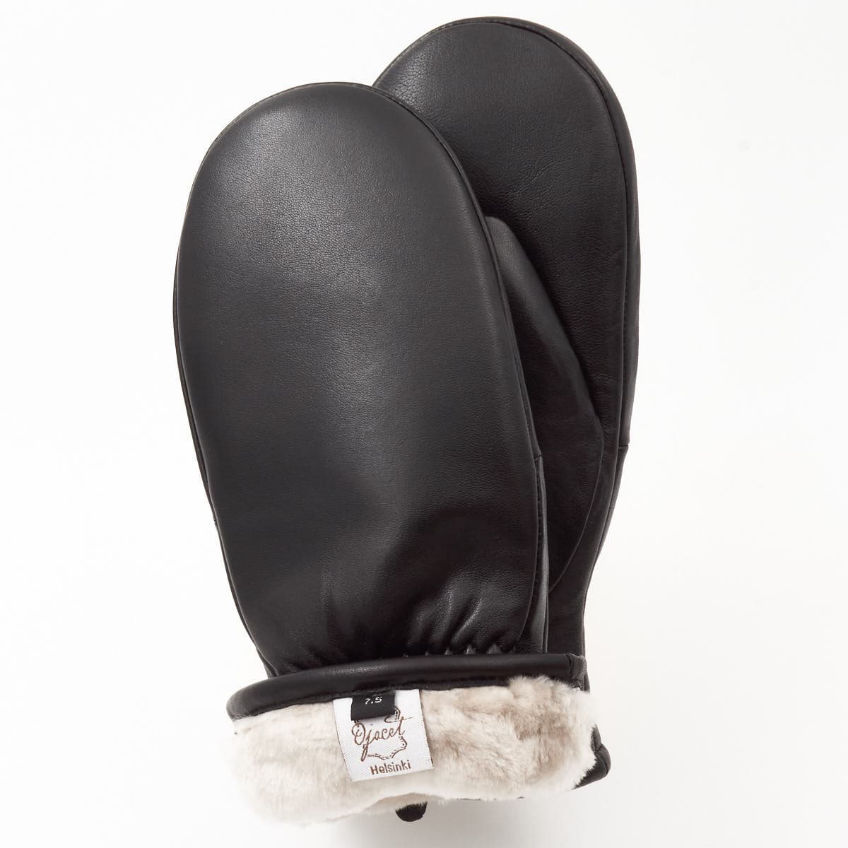 Mitten with genuine sheep fur lining, black 10