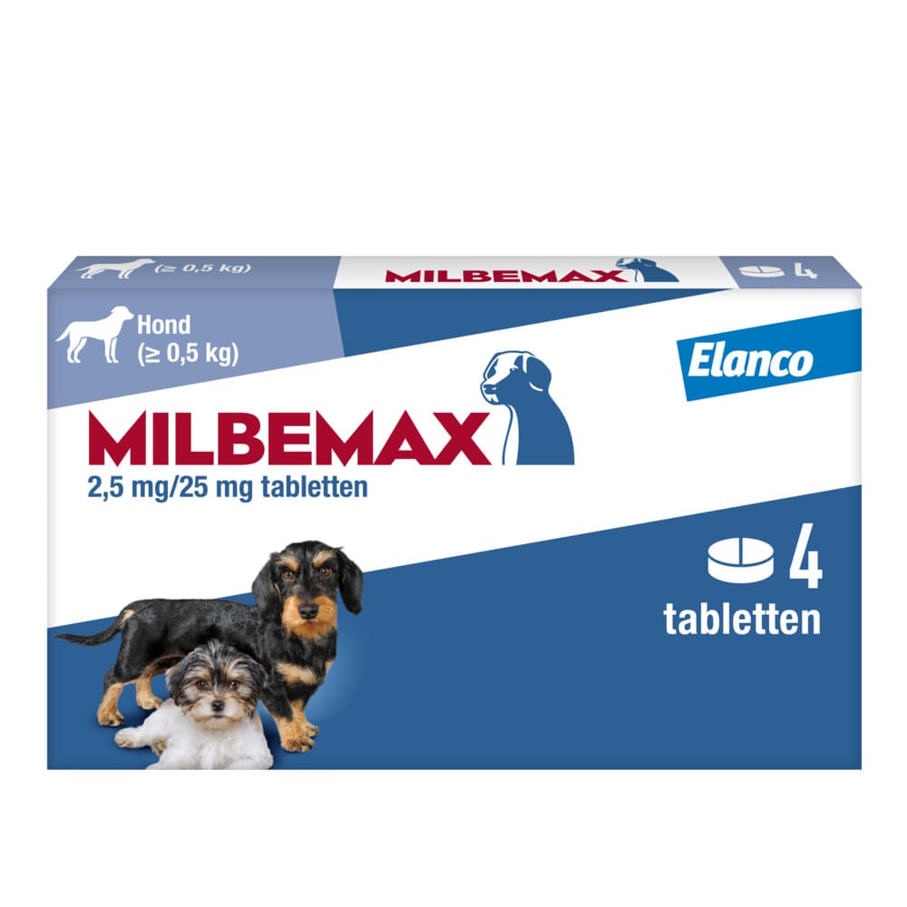 Milbemax Ontworming Tabletten Hond 0,5 - 10 kg 2 x 2 tabletten
