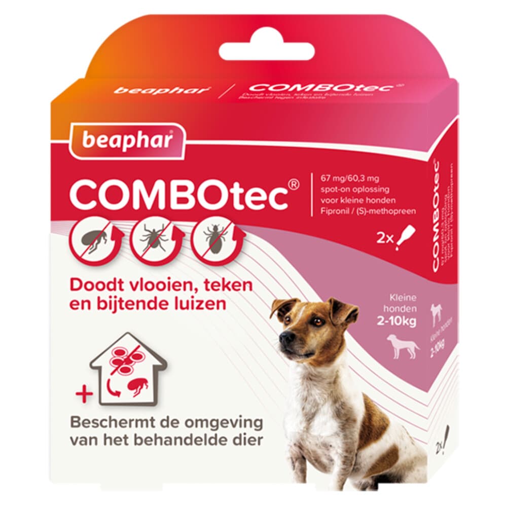 Beaphar Combotec Anti Teken- en Vlooiendruppels Hond 2-10 kg 2 pipetten
