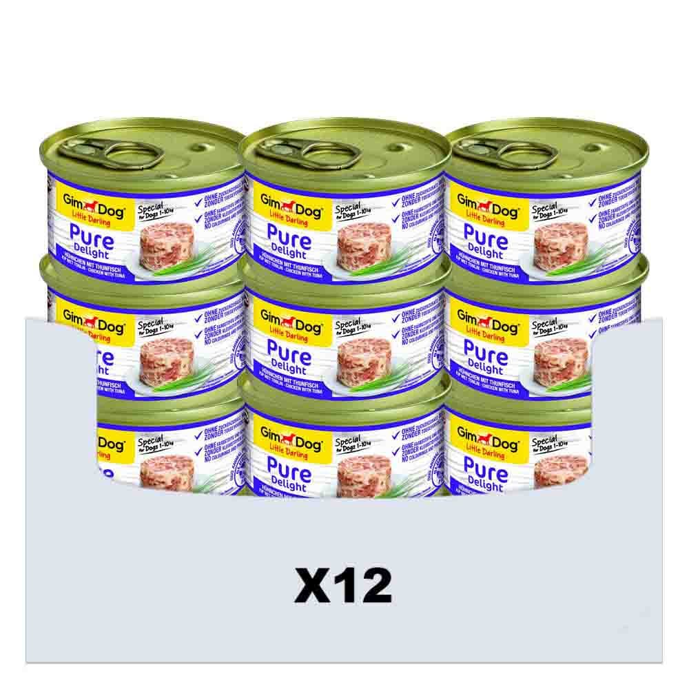 12x GimDog Little Darling Pure Delight Tonijn 85 gr