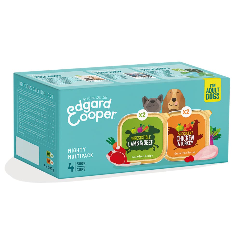 Edgard & Cooper Hondenvoer Multipack Kip - Kalkoen en Lam - Rund 4 x 300 gr
