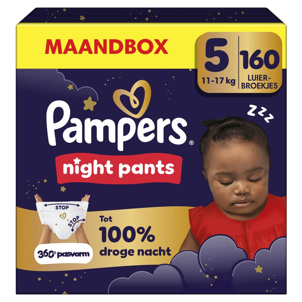 Pampers Baby Dry Night Pants Luierbroekjes Maat 5 (11kg-17kg) 160 stuks