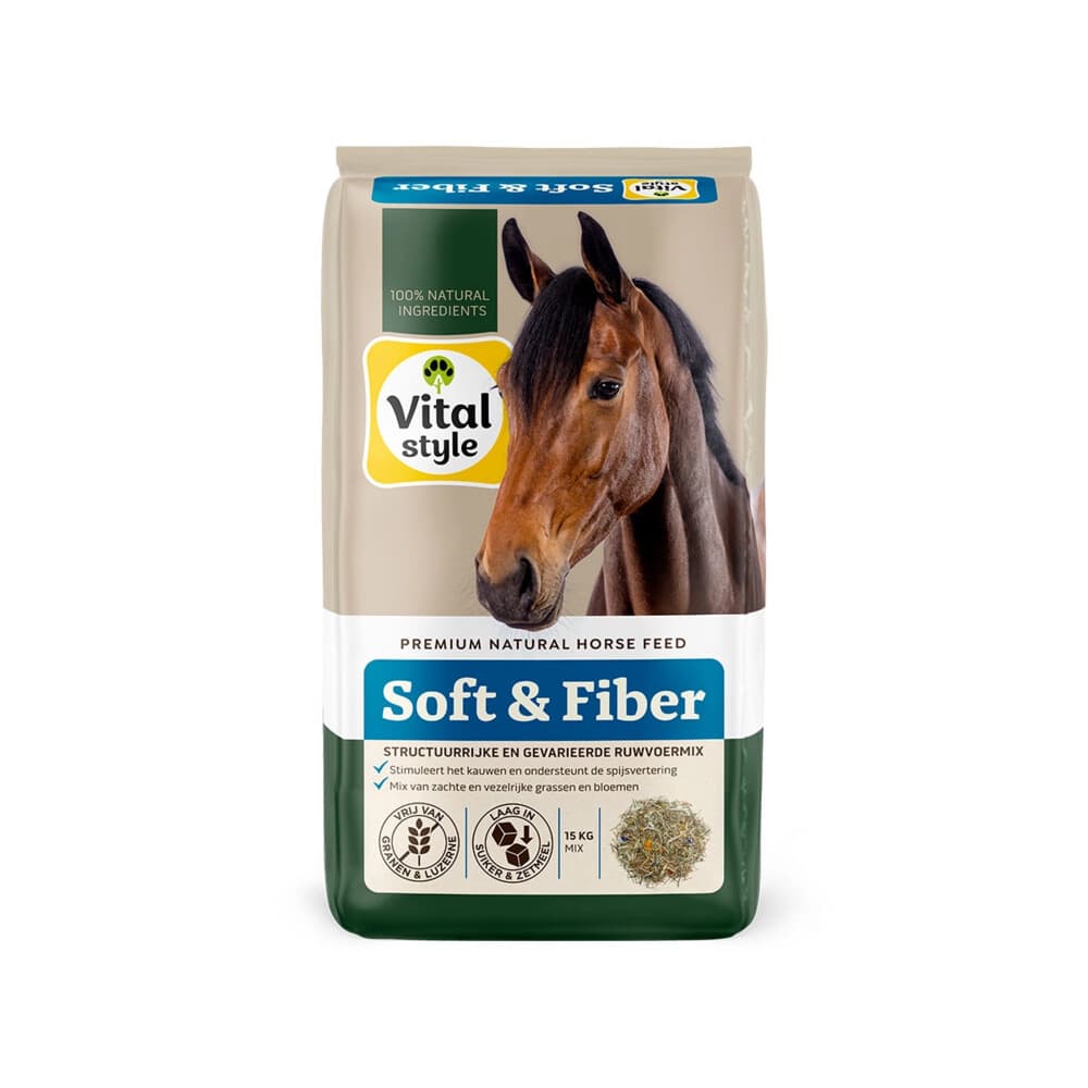 Vitalstyle Paarden Ruwvoermix Soft & Fiber 15 kg