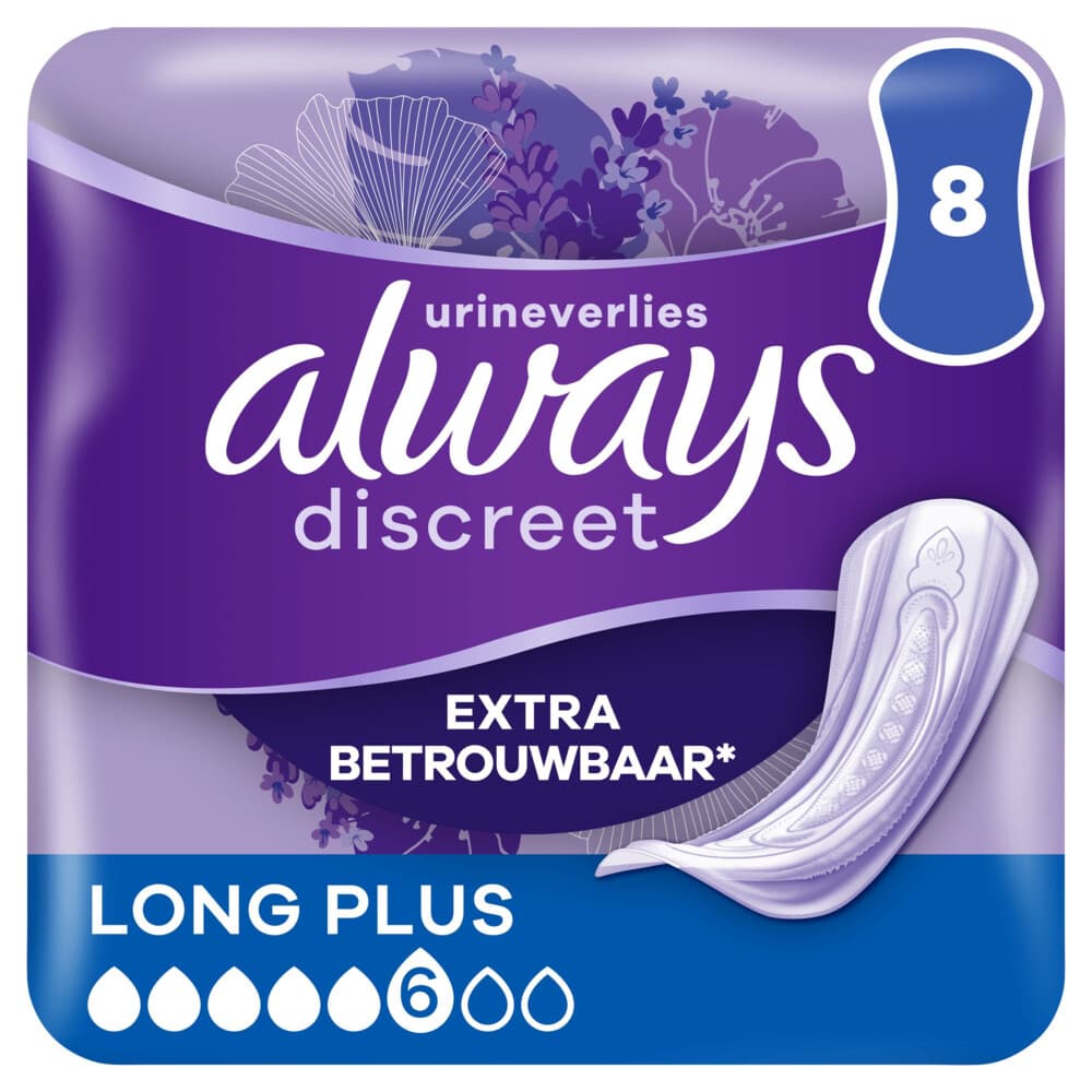 Always Discreet Incontinentie Verband Long Plus 8 stuks