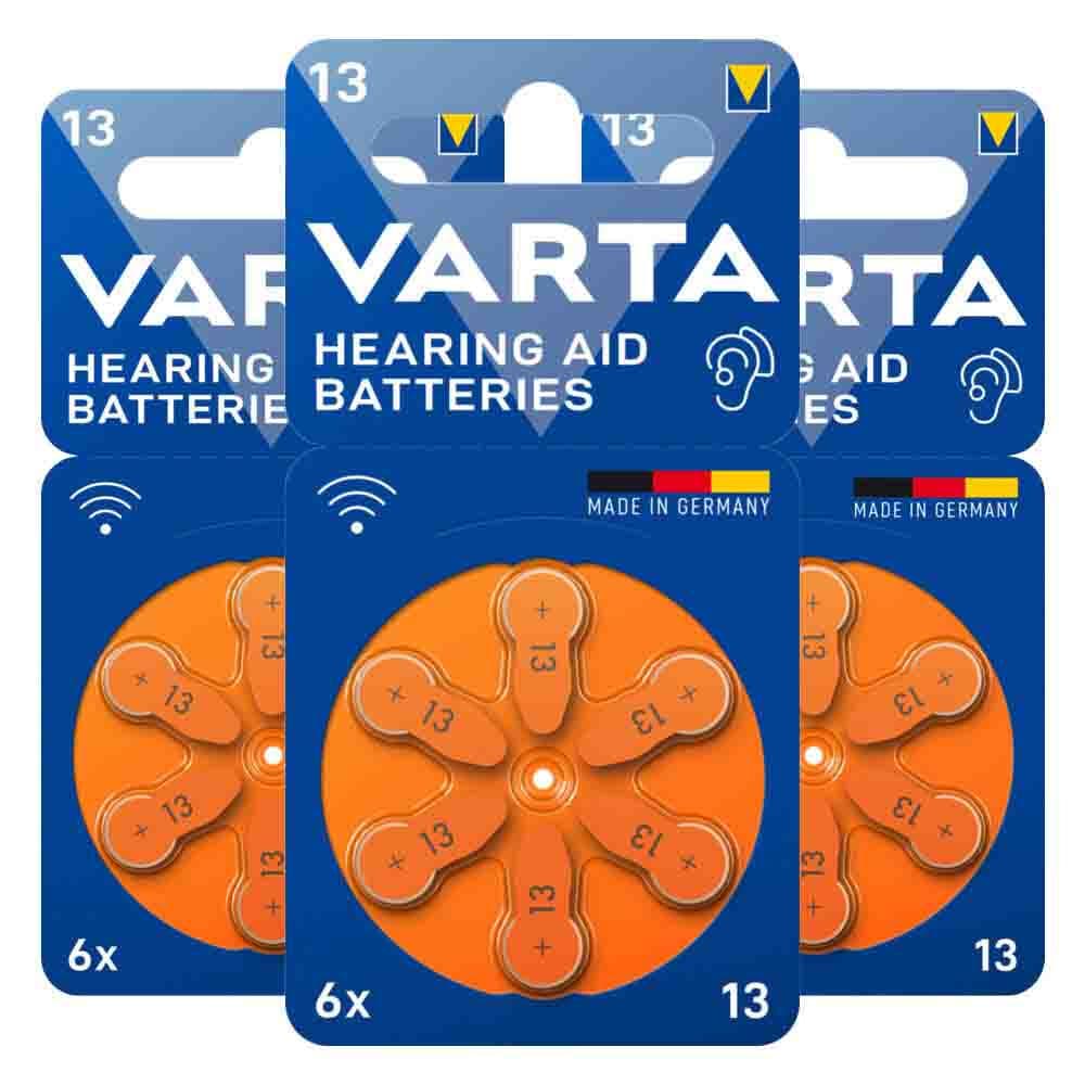 3x Varta Gehoorbatterij Gehoorapparaat 13 Blister 6 stuks