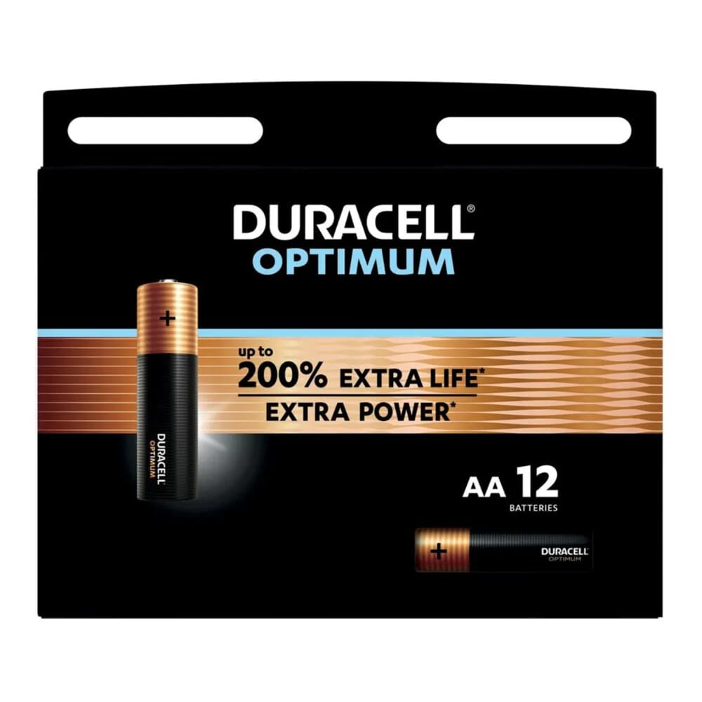 2e halve prijs: Duracell Alkaline Batterijen Optimum AA 12 stuks