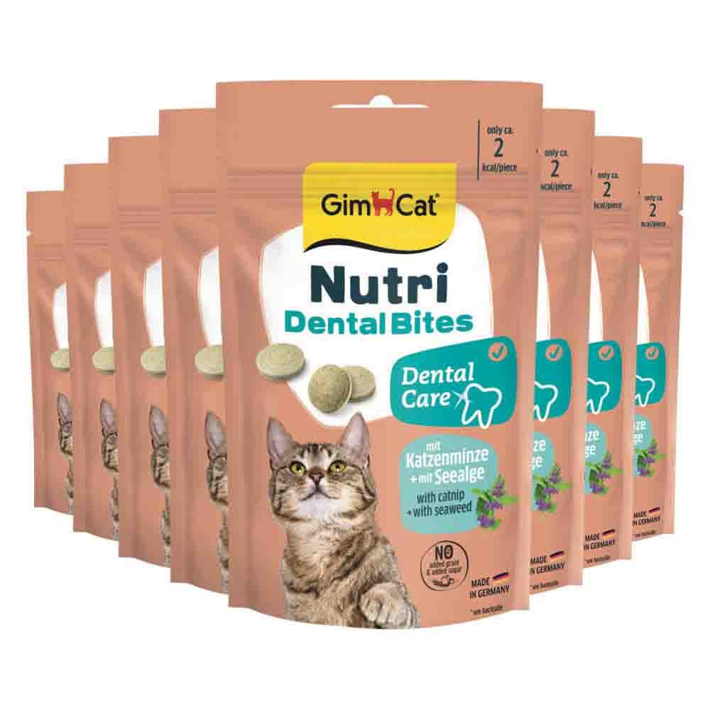 8x GimCat Kattensnack Nutri Dental Bites 40 gr