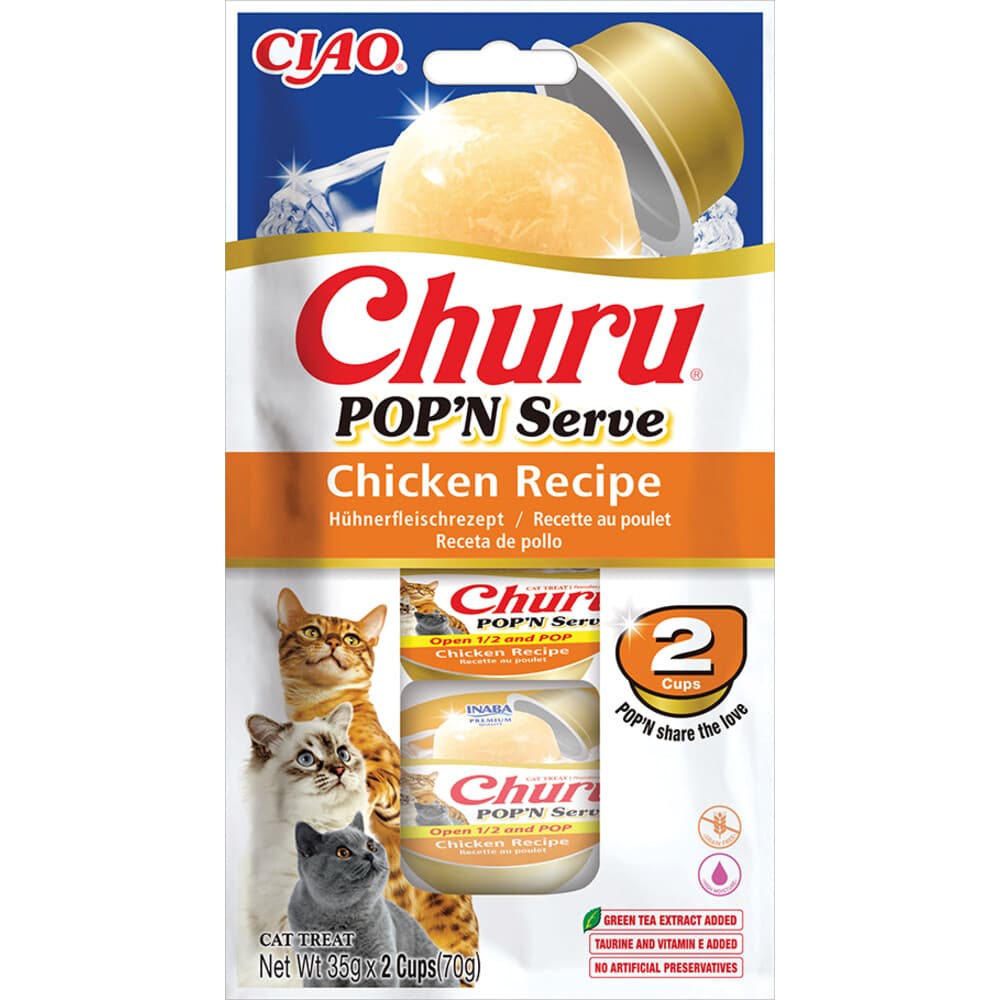 6x Ciao Kattensnack Churu Pop'n Serve Chicken 2x35 gr