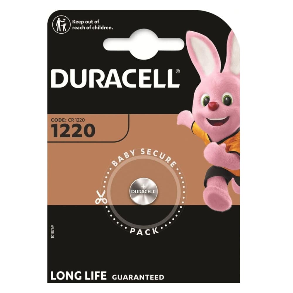 10x Duracell Knoopcelbatterij 1220 Lithium 1 stuks