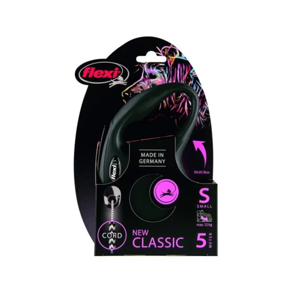 Flexi Rollijn Classic Koord 5 mtr tot 12 kg Zwart